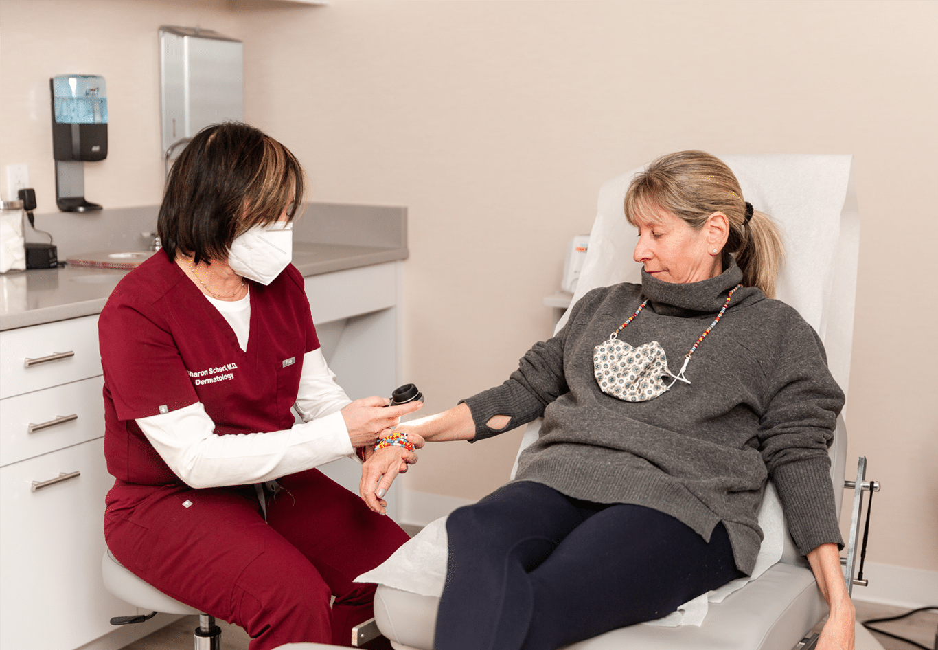 patient receiving a consultation before mohs surgery