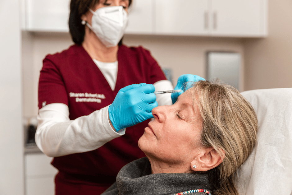 patient receiving Daxxify injections from a dermatologist in Englewood Cliffs, NJ