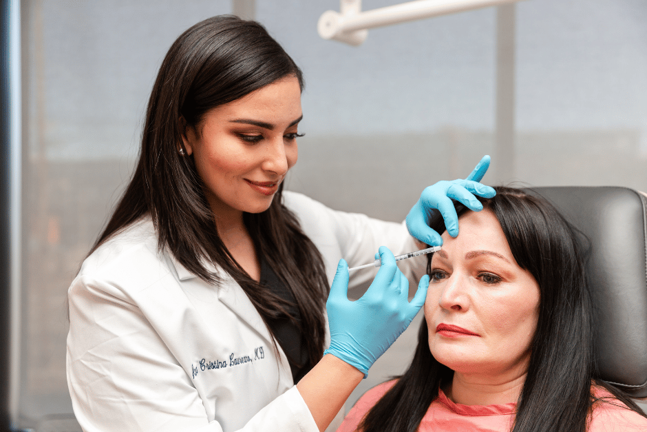 dermatologist treating a patient with Daxxify injections in Englewood Cliffs
