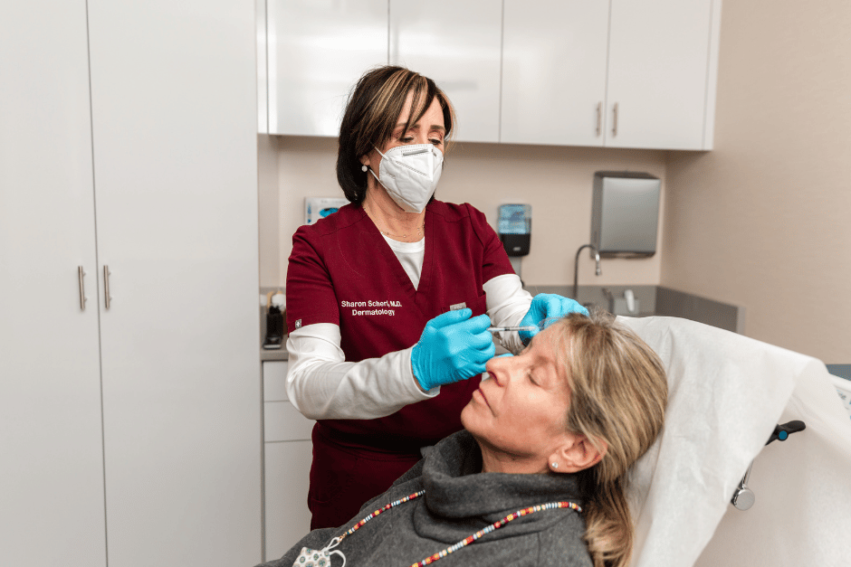 patient undergoing a Daxxify treatment from a dermatologist in Englewood Cliffs, NJ